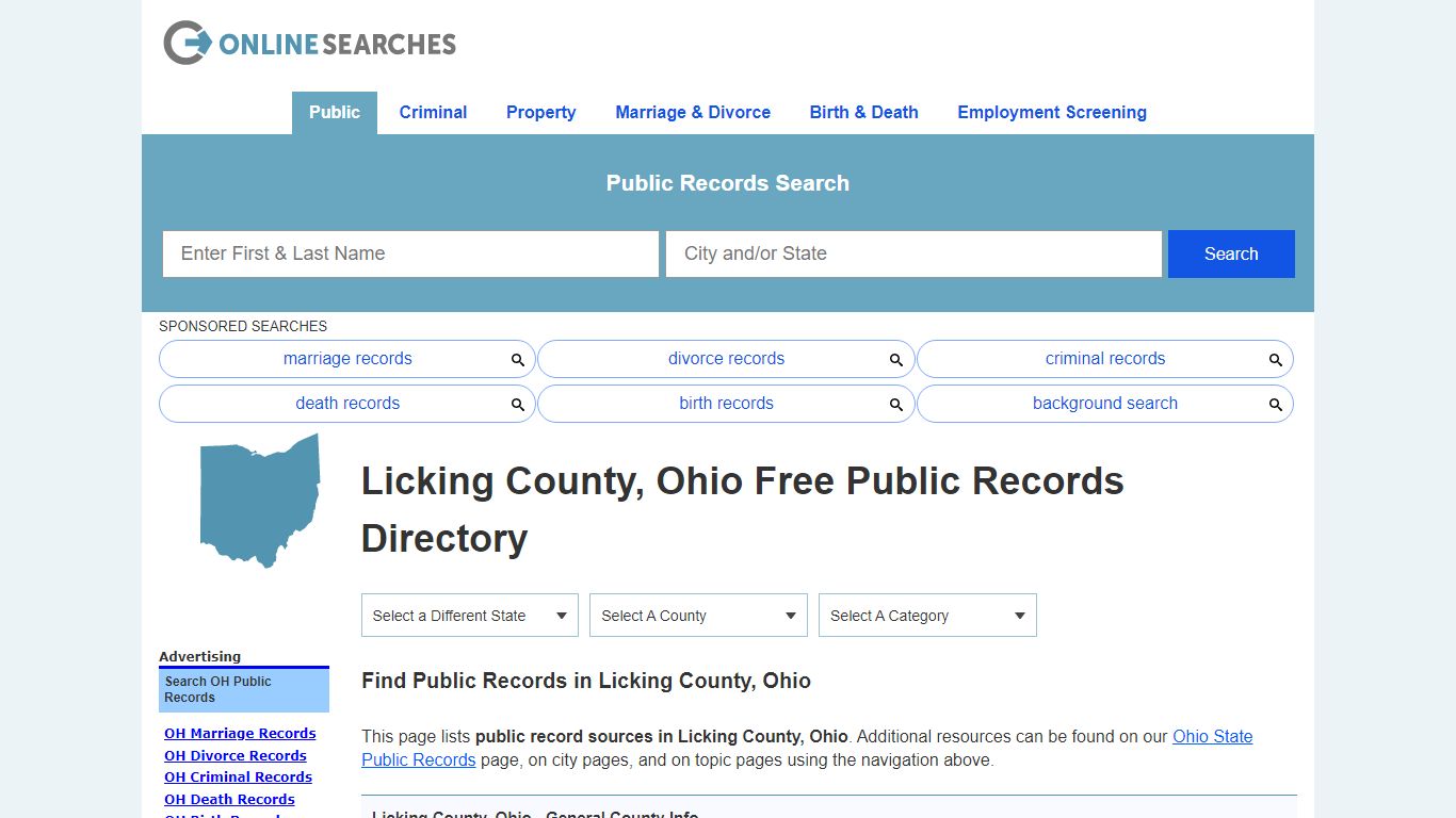 Licking County, Ohio Public Records Directory